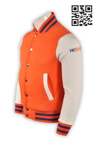 Z239 棒球衛衣 高新科技行業 拼 色 棒球外套 綿褸 啪鈕外套 棒球 褸 拼 色 訂 園區活動外套 棒球衛衣公司